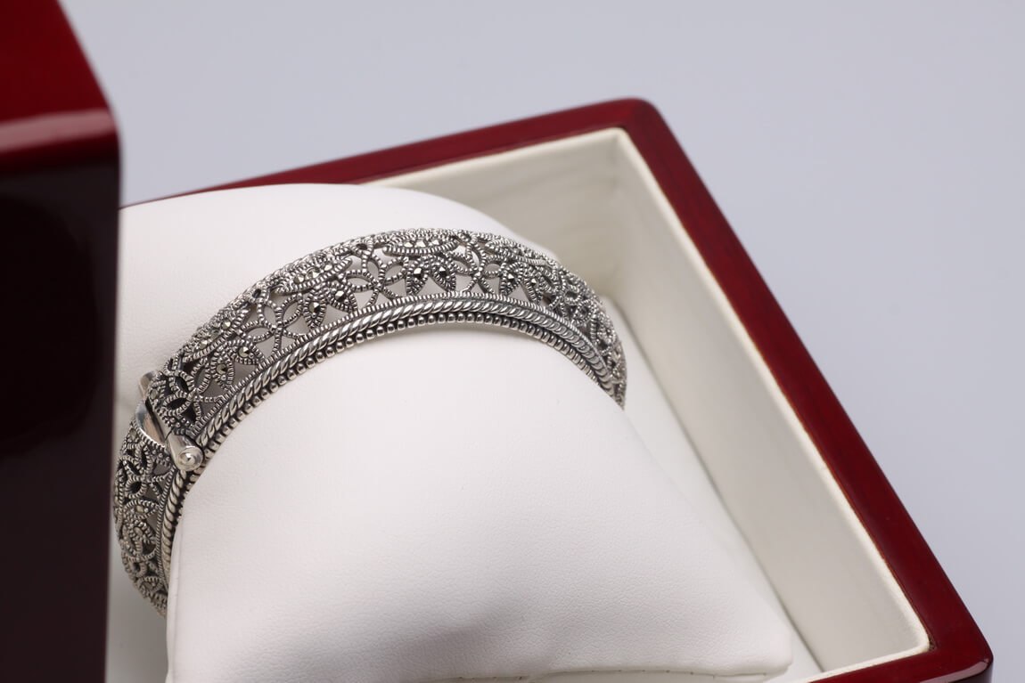 Srebrna bransoleta BDM2867 - Markazyty